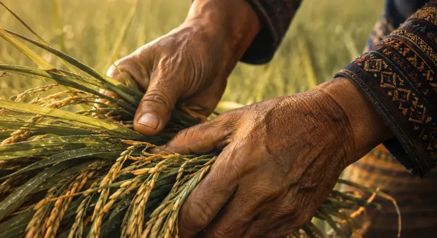 roamingxplorer_harvesting rice close up